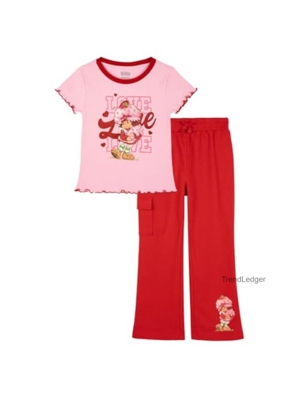 Girls 2-Piece Short Sleeve T-Shirt and Flare Pants Set